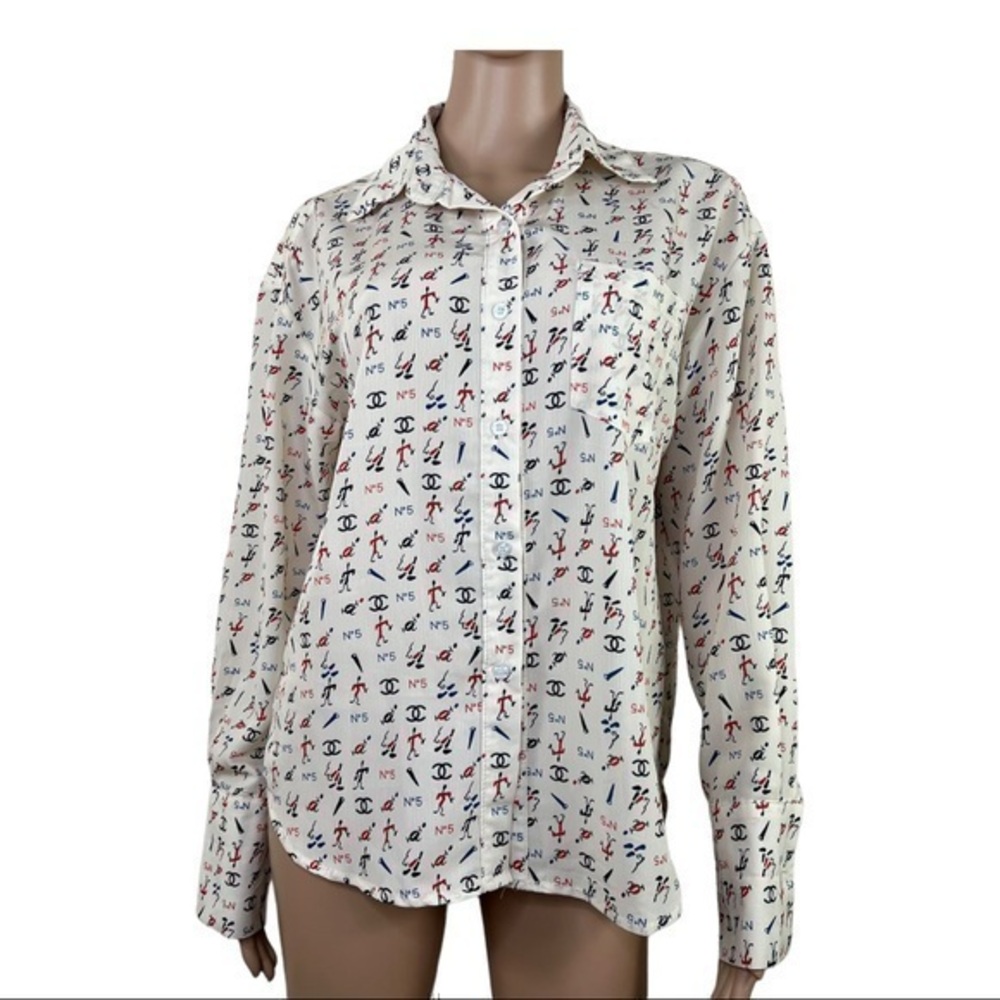Women Top Blouse Buttons Down Later C Sz Small